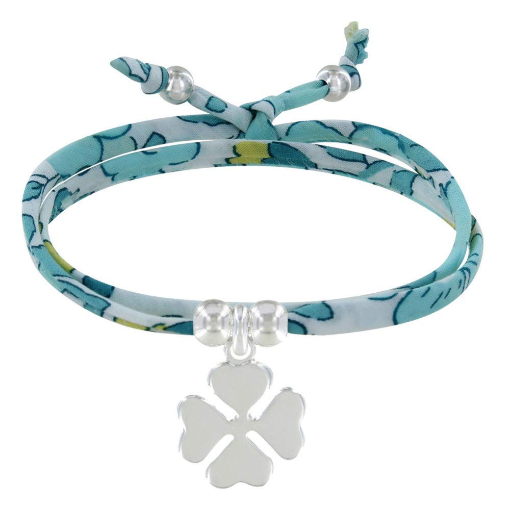LES POULETTES BIJOUX - Double Round Link Bracelet liberty and Silver 925 Lucky Charm - Classics - Green โ image 1