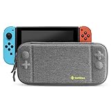 Slim Nintendo Switch Case, Tomtoc Portable Hard Shell Travel Carrying Case Cover with 8 Game Cartridges and an Accessories Pouch for Nintendo Switch Console, Gray