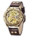 Carrie Hughes Men's Vintage Bronze Steampunk Skeleton Automatic Mechanical Stainless Steel Leather Watch CH373 primary