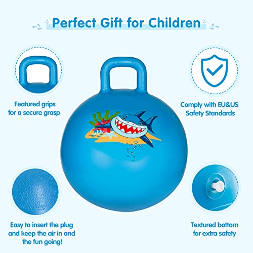 INPANY Shark Hopper Ball Bouncy Ball with Handles, Bounce Ball