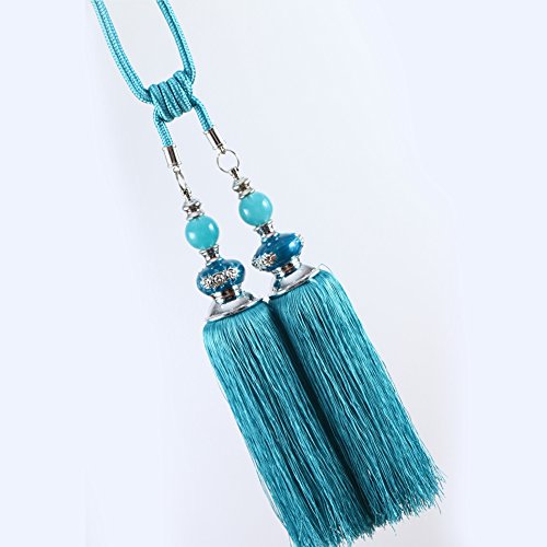 BERTERI 1 Pair Window Curtain Tassel Tiebacks, Luxury Grey Curtains Hanging Ball Holdback Living Room Supplies Window Treatment Accessories