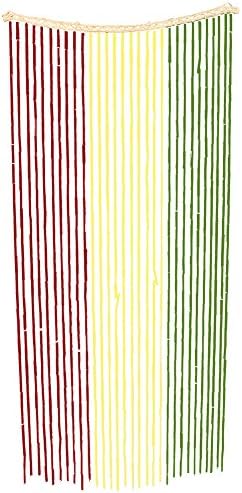 All Fun Gifts Bamboo Beaded Door Curtain - Assorted Designs (Rasta)