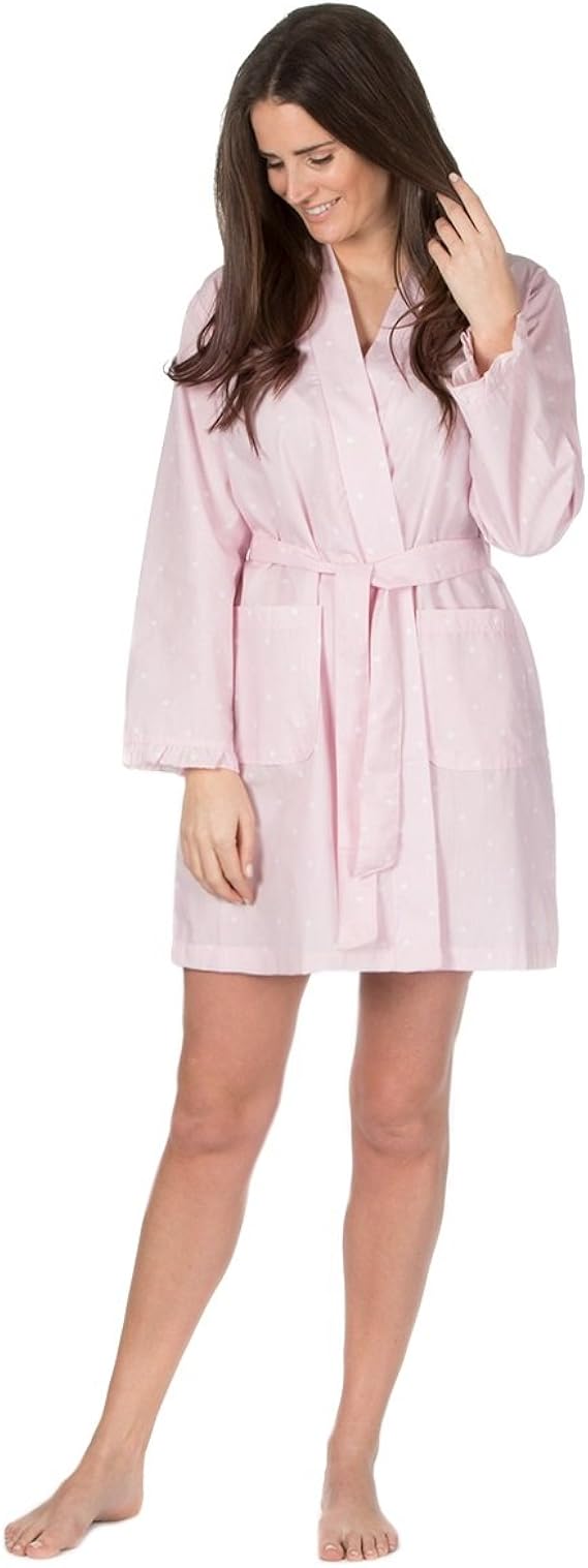 bademantel damen rosa baumwolle