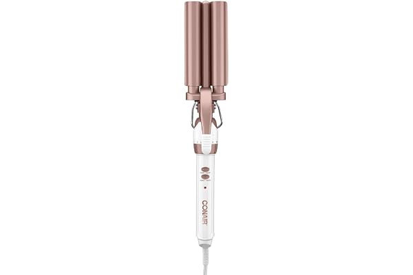 Conair CD704C Double Ceramic Triple Barrel Curl Styling Waver, Deep waves, Long lasting nautral tight waves for all hair leng