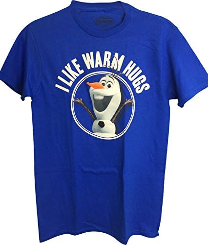 Disney Frozen Olaf I Like Warm Hugs Men's T-Shirt Blue Small