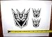Transformers - Decepticon Set of 3 HQ Single Color High Gloss Black Vinyl Sticker Decals