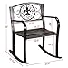 Topeakmart Porch Rocking Chair Sturdy Patio Metal Porch Rocker Porch Seat Deck Outdoor Backyard Patio Bench Bronze