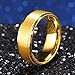 King Will Glory Womens Mens 8mm Matte Brushed Tungsten Carbide Ring 14K Yellow Gold Wedding Band Comfort Fit