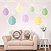 Whaline 4 Pieces Easter Pillow Case Rabbit Bunnies with Eggs Canvas Pillow Cover, Spring Season's Cotton Linen Sofa Bed Throw Cushion Cover Decoration (18