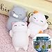 GG MALL 3PCS Kawaii Slow Soft Rising Squishy Squeezen Cute Mini Cat Fidget Toy Stress Reliever Kids Toy Gift