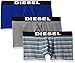 Diesel Men's 3-Pack Shawn Solid/Stripe Cotton Stretch Trunk, Grey, Medium