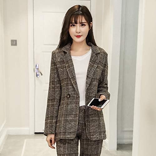 Amazon Viviseason ビビシーズン レディース チェック柄 セットスーツ ファッション カジュアル セットアップ 通勤 工作服 スーツ 通販