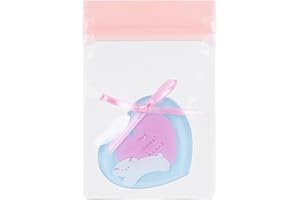 WACCOMT Pack 20 Pcs EVA Anti Tarnish Jewelry Storage Bags 6x8 cm (2.4x3.1 inch) Resealable Pink Clear Plastic Thickened Trave