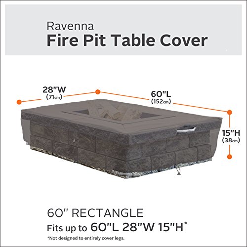 Classic Accessories Ravenna 60 Rectangular Fire Pit Table Cover