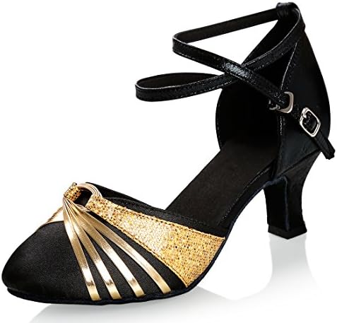 GetMine Women's Latin Dance Shoes Satin Ballroom Salsa Wedding Performance Dance Shoes 2.2'' Heel