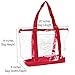 DALIX Clear Shopping Bag Security Work Tote Shoulder Bag Womens Handbag in Red