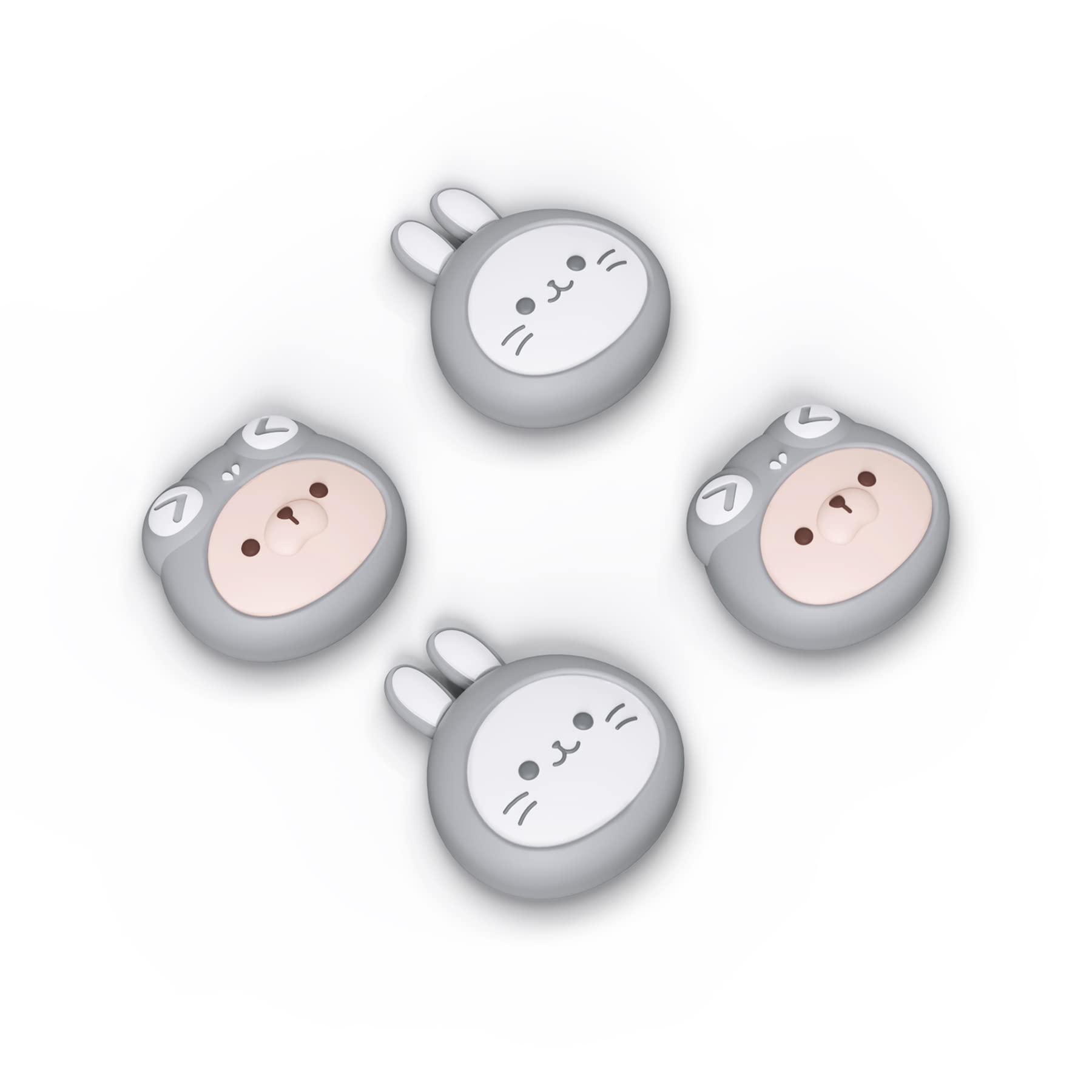 playvital Light Gray Joystick Caps for Nintendo Switch, Thumbstick Caps for Switch Lite, Analog Cover for Switch OLED Joycon Thumb Grip Caps for Switch/Lite/OLED - Cosplaying Kitten & Puppy