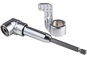KATUR 105 Degree Right Angle Drill Bit Extension Socket for Tight Corner with Strong Magnet, 1/4inch Hex Shank Screwdriver Angled Bit Holder