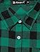 Allegra K Women's Saint Patrick's Day Roll Up Long Sleeves Buttoned Up Plaids Shirt Large Green Black