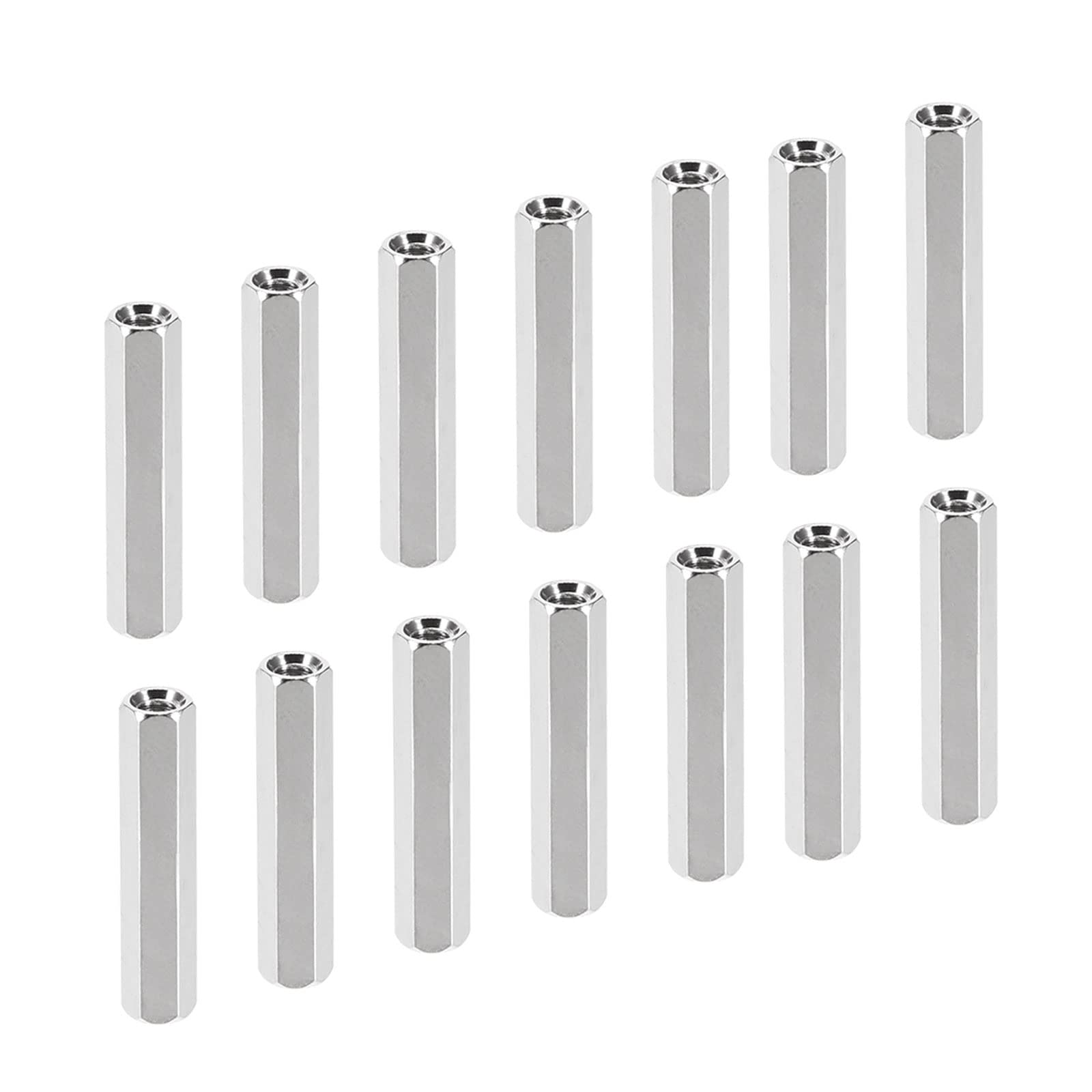 YOKIVE 20 Pcs M3 Spacers, Brass Hex PCB Standoffs Nuts, Keep Height Consistent, Great for Motherboard, Circuit Board, Electronics (Silver Tone, 25mm)