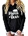 Caat Aycox Womens Mama Bear Printing Long Sleeves Casual Hooded Sweatshirt Black-L
