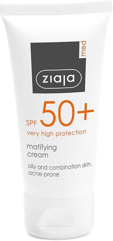 SPF 50+ Crema facial protectora matificante de Ziaja Med