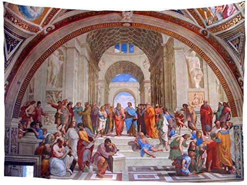 SEANATIVE Raphael The School of Athens Renaissance Print Classic Art Tapestry Wall Hanging Home Decor Tapestry M