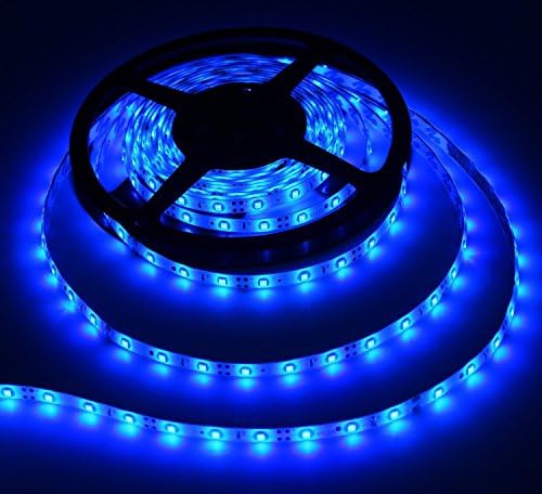 ALNEW LED Light Strip, DC12V 16.4ft Non-Waterproof Flexible Strip Light with 300 SMD 2835 LEDs for Home Kitchen Car Bar Boat, Power Adapter Not Include(Blue)