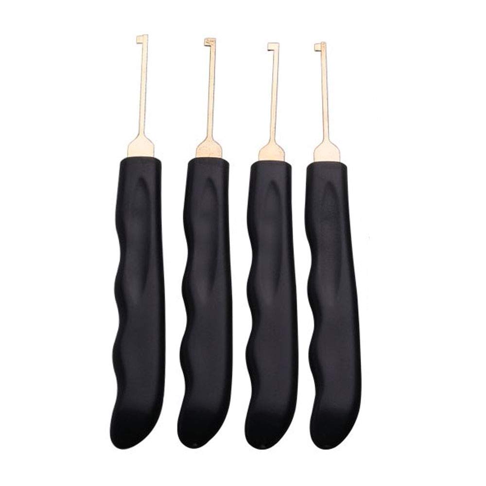 Loboo Idea 4-Pieces Kaba Lock Pick Hooks, Dimple Kaba Lock Pick Set Tools Lockpicking Hook Lock Pick Set, Practice Lock Picking Set for Beginner and Pro Locksmiths