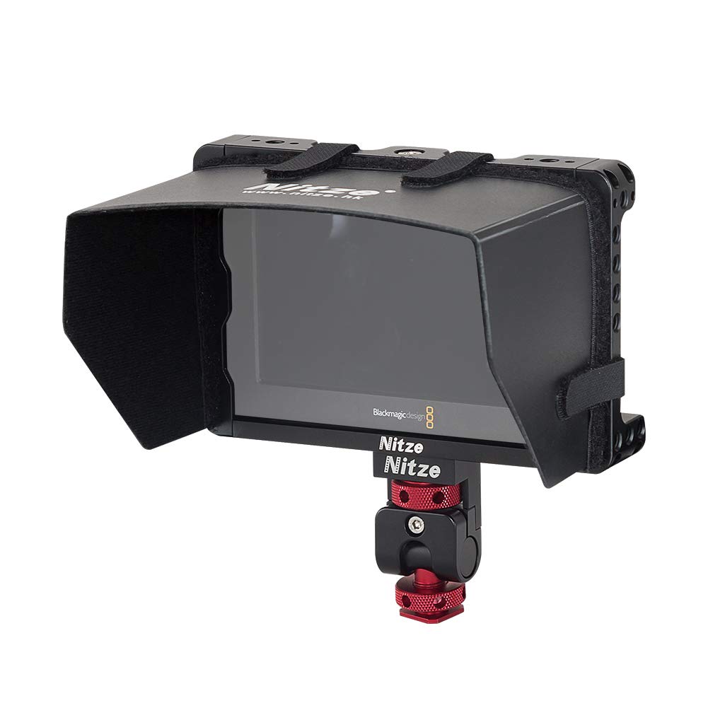 Nitze 5’’ Monitor Cage for Blackmagic Video Assist with Sunhood and Monitor Holder Mount-BMD5-KIT