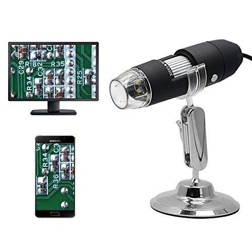 USB Microscope, 1000x 2 Million Pixel Magnification Endoscope, 8 LED USB 2.0/ USB 1.1 Digital Microscope, Mini Camera with OTG Adapter and Metal Stand, Compatible with Android 4.2/Win Vista/7/8/10 etc - Thumbnail 3
