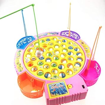 Classical Fishing Toys Set for Kids Educational Toys with Music Electric Rotating Fishing Game Funny Sports for Birthday Gift 45 Fish