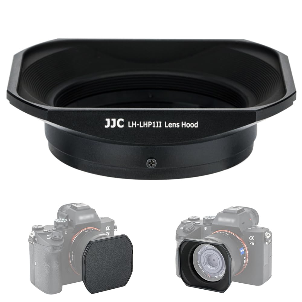 JJC Aluminium Alloy Lens Hood with Hood Cap for Sony RX1, RX1R, RX1R II, RX1R III Digital Camera, replace for Sony LHP-1 Lens Hood