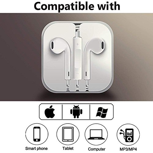 image for Parmeic in-Ear Earbuds Headphones, 2 Pack Wired Earphones Stereo Bass 