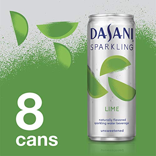 DASANI Sparkling Water Lime Zero Calories, 12 fl oz, 8 Pack