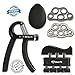 Hand Grip Workout Strengthener Kit (5 Pack) Adjustable Hand Exerciser (10-110 Lbs.) Finger Exerciser Finger Resistance Band Gel Ball
