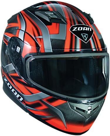 Zoan Flux 4.1 Devil Orange Electric Lens Shield Modular Flip Up Snowmobile Helmet Large