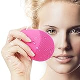 Letigo Sonic Facial Cleansing Brush, Cleanser & Massager Silicon Vibrating Waterproof Facial Cleansing System-Rose