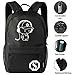 School Backpack, Anime Luminous Backpack Unisex Fashion Backpack Daypack College School Bookbag Travel Laptop Backpack with USB Charging Port, Anti-theft Lock & Pencil Case, Black