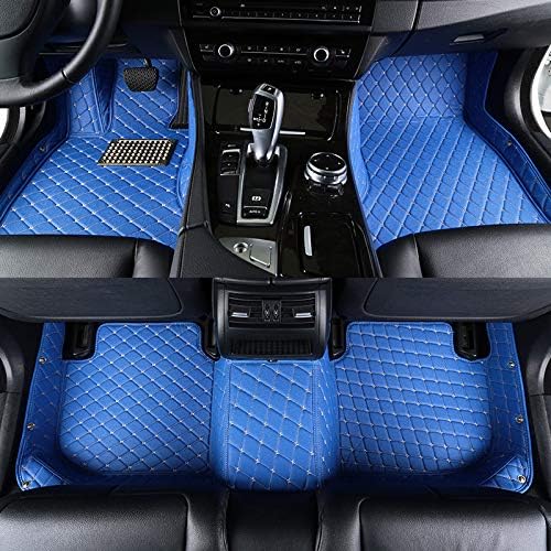 Summir Fit for BMW 4 Series 4 Doors F36 2014-2017 Leather Car Floor Auto Mats Waterproof Mat Non Toxic and inodorous (Blue)