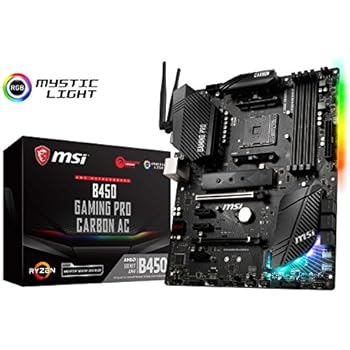 MSI Performance Gaming AMD Ryzen 1st and 2nd Gen AM4 M.2 USB 3 DDR4 HDMI Display Port WiFi Crossfire ATX Motherboard (B450 Gaming PRO Carbon AC)