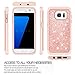 LeYi Compatible with Galaxy S7 Edge Case (Not Fit S7) with 2 Pack 3D PET Screen Protector, Bling Cute Girls Women Dual Layer Heavy Duty Phone Case for Samsung Galaxy S7 Edge 2016 Rose Gold