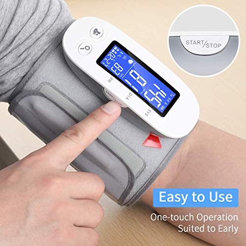 Bluetooth Blood Pressure Monitor, Digital Automatic Blood Pressure Cuff Wrist, FDA Approved Large Screen 2*500 Memory Blood Pressure Machine, Upper Arm BP Monitor Cuff with APP for Apple iOS & Android