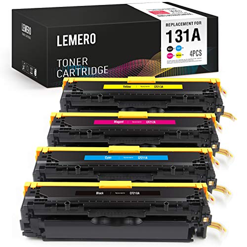 LEMERO Compatible Toner Cartridge Replacement for HP 131A 131X CF210A CF210X CF211A CF212A CF213A for Color Laserjet Pro M251nw MFP M276nw MF8280Cw LBP7110Cw (Black Cyan Magenta Yellow, 4 Pack)