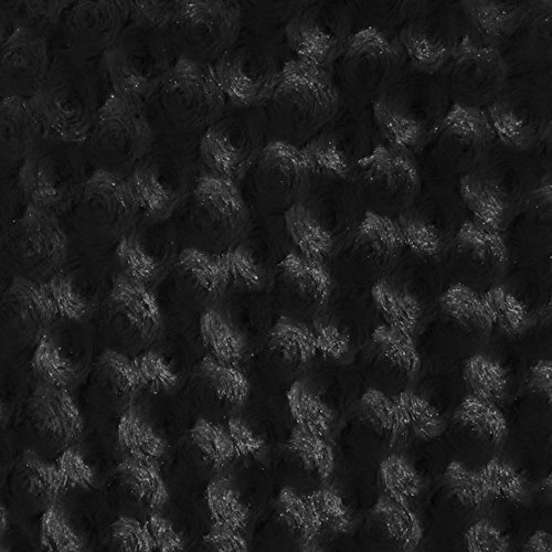 Black Minky Rosebud Fabric, 60â€ Inches Wide â€“ Sold By The Yard (FB)