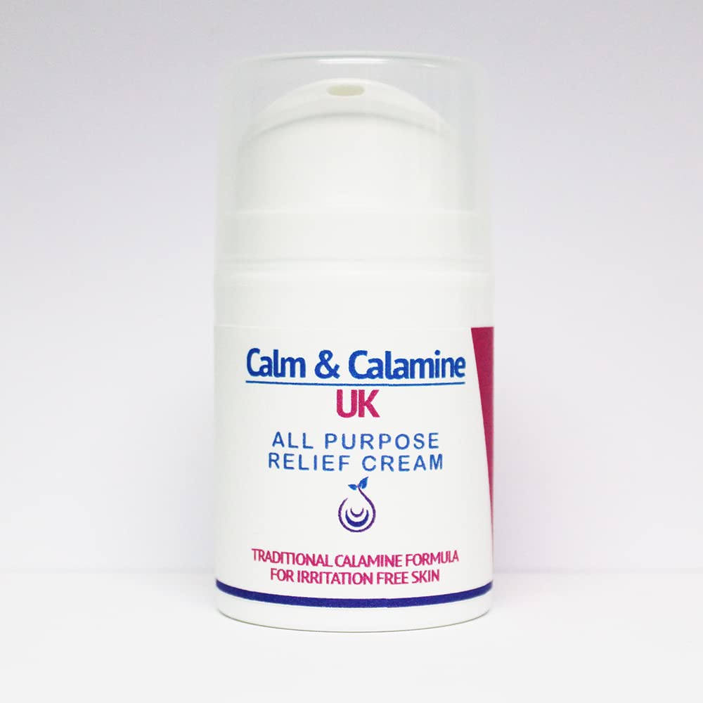 Calm and Calamine UK | All-Purpose Relief Cream | Calamine Cream for Itchy Skin, Irritated Skin Relief, Prickly Heat and Rashes (50ml)