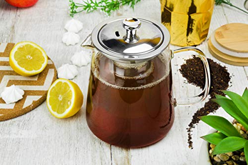 Sendez Teekanne 1,2L mit Edelstahl Sieb Teebereiter Glaskanne Teeset Kanne – Bild 4