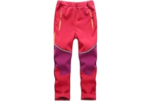 Toomett Boys snow cargo pants, Girls Kids Outdoor Fleece-Lined Soft Shell Hiking Fishing ski Insulated Pants