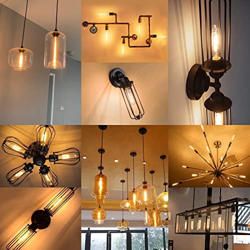 BRIMAX E27 LED Dimmable Bulbs 8W Equivalent to 80 Watt Warm White 2700K Edison Bulb AC230V T10/T30 LED Tubular for Rustic Hanging Baskets, Chandeliers, Wall Lights, 4Pack