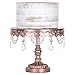 Amalfi Decor Cake Stand, Round Metal Pedestal Holder with Crystals, Rose Gold, 10 Inches